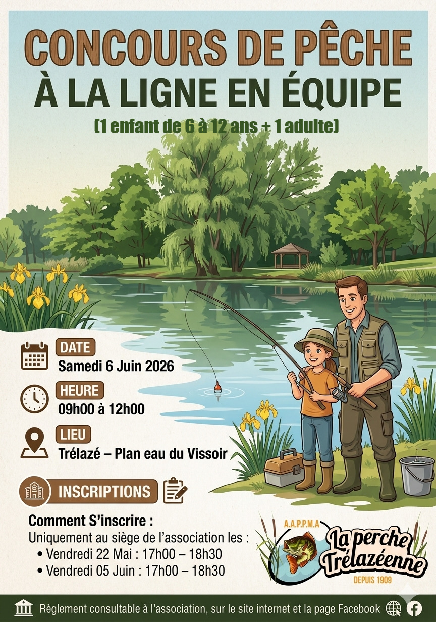 Concours pêche à la ligne en équipe - Samedi 06 juin 2026